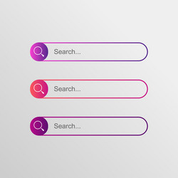 search bar box button element flat design vector