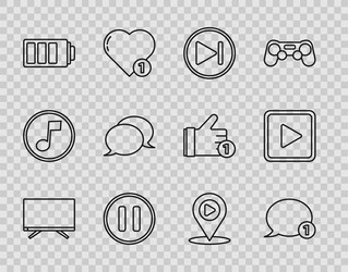 set line smart tv speech bubble chat fast vector image
