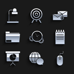 set time management computer mouse notebook vector image