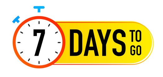 7 days to go timer symbol colorful style vector image