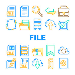 file computer digital document icons set vector image