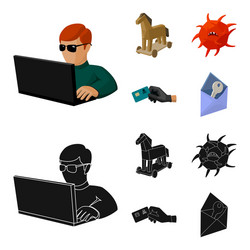 hacker hacking system internet hackers vector image