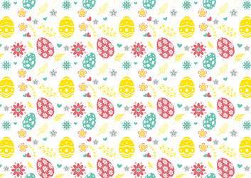 seamless pattern on colorful easter egg background vector image