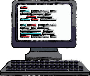 computer keyboard office equipment technology vector image
