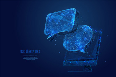 dialogue clouds on computer screen vector image