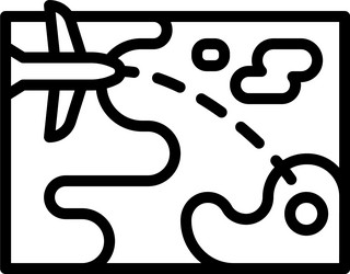flight route icon location map and navigation vector image