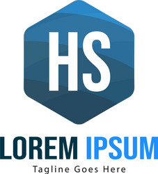 Initial hs logo template with modern frame Vector Image