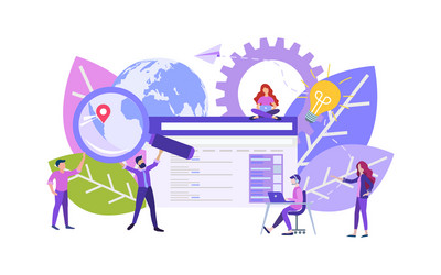 office workers are studying web search system vector image