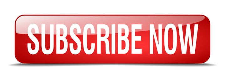 Red Square Subscribe Now Button 3D Realistic vector image