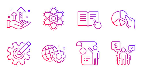 seo gear read instruction and manual doc icons vector image