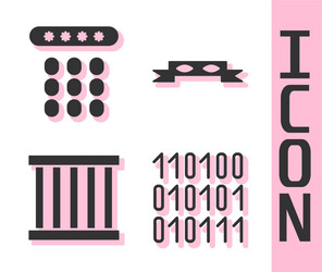 set binary code password protection prison vector image
