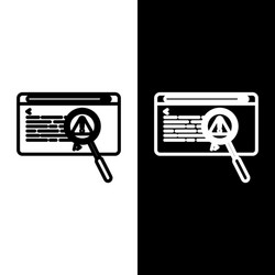 set line system bug concept icon isolated on black vector image