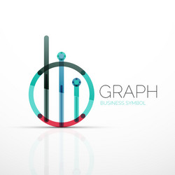 abstract logo idea linear chart or graph vector image