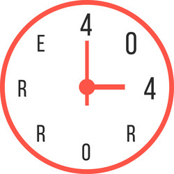 concept of error 404 with red watches vector image