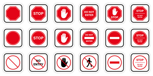 do not enter red circle symbol caution no allowed vector image