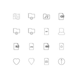 files and folders sign simple linear icons set vector image