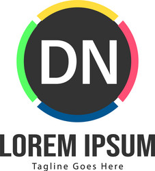 initial dn logo template with modern frame vector image