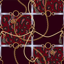 seamless pattern with belts chain vector image