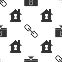 set lock on computer monitor screen chain link vector image