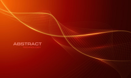 abstract technology red light wave curve design vector image