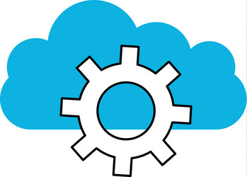 cloud computing with gears vector image