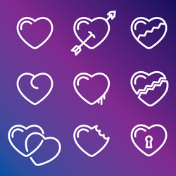 heart line icons symbols vector