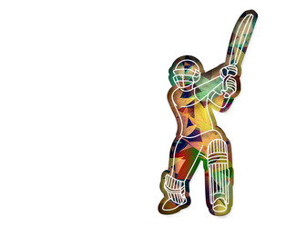 abstract colorful pattern with batsman and bowler vector image