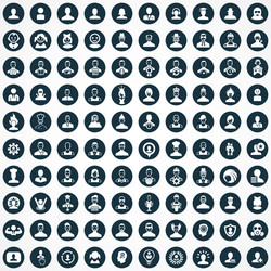 avatar 100 icons universal set for web and ui vector image