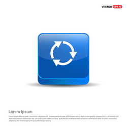 reload icon - 3d blue button vector image