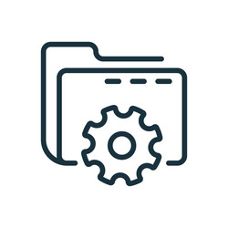 setting data folder line icon computer vector image