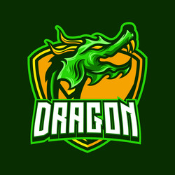 dragon mascot gaming logo design template Vector Image