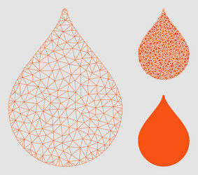 drop mesh network model and triangle mosaic vector image