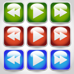 rewind play fast forward navigation buttons vector image