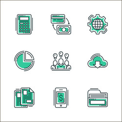 set of icons business workflow items vector image