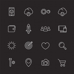 thin line web icons set for websites and apps vector image
