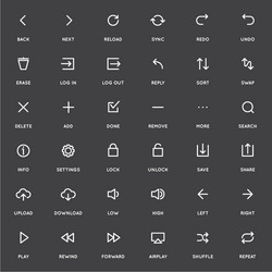 UI Icon Set - Minimal Line Icons vector image
