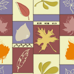 Autumn Leaf Pattern - Square Blocks vector image