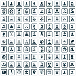 avatar 100 icons universal set for web and ui vector image
