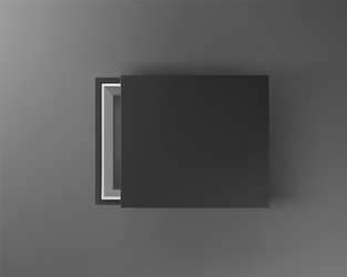 black empty box mock up on dark gray background vector image