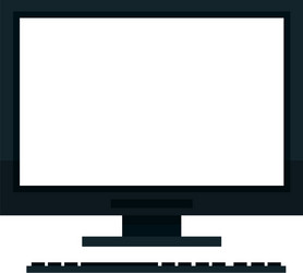 computer monitor and keyboard icon image vector image