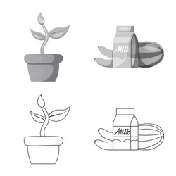 isolated object of and logo set s vector image