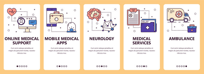 line art web and mobile app template set vector image