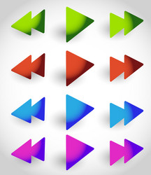 rewind play fast forward navigation buttons vector image