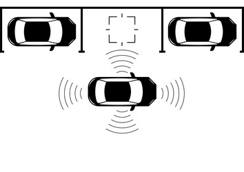 smart car with remote sensing and sensor system vector image