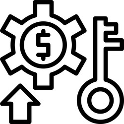 success key linear style icon design vector image