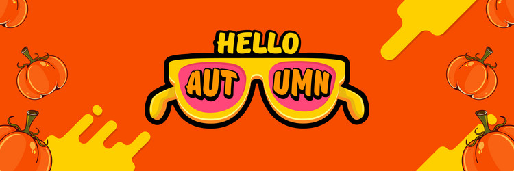 super hello autumn banner with text vector image