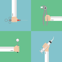 Flat dental instruments set design concept Vector Image