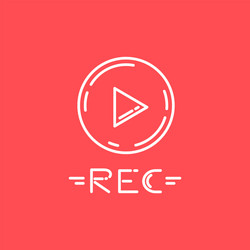 line icon of record button suitable for menus vector image
