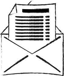 open message envelope with outcoming document icon vector image