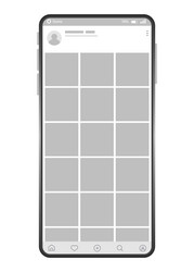 smartphone interface post mock up with carousel vector image